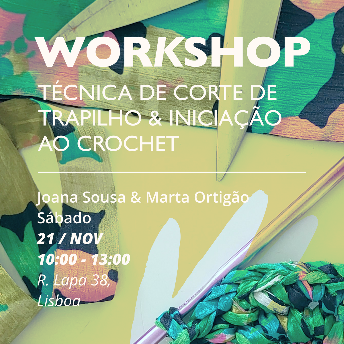 Workshop Técnica de corte de trapilho e iniciação ao crochet
